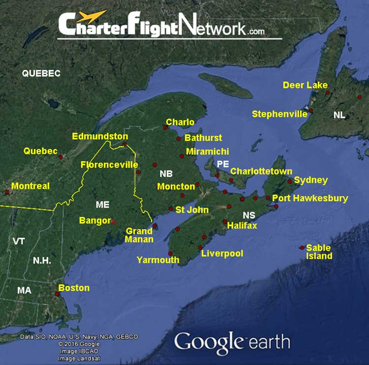Clearwater New Brunswick  Air Charter Flights